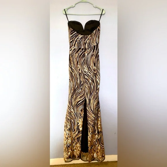 Women’s soiéblu strapless sequin maxi dress S - Picture 10 of 12